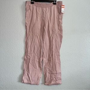 Cat & Jack Girls Smocked Waist Straight Leg Regular Fit Pants Rose Ash XXL